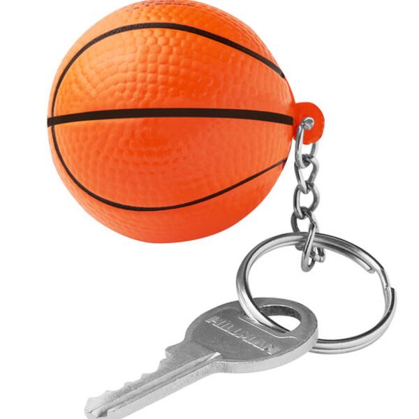 Basketball Shape Stress Ball Keychain Thumbnail